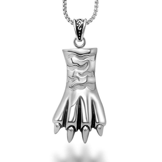 Titanium Steel Bear Claw Pendant Necklace - Trendy Hip Hop Rock Accessories for Men