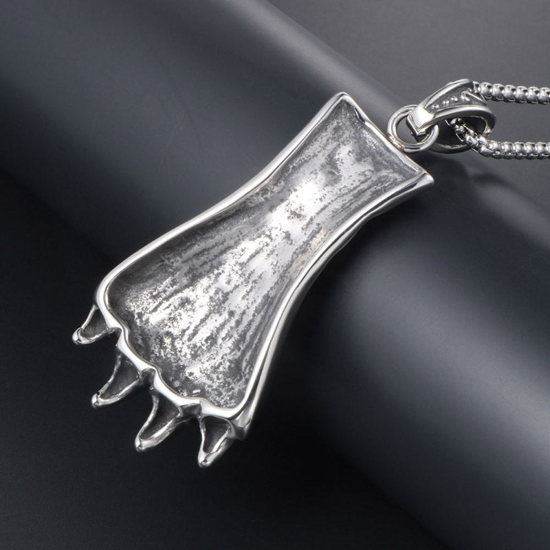 Titanium Steel Bear Claw Pendant Necklace - Trendy Hip Hop Rock Accessories for Men