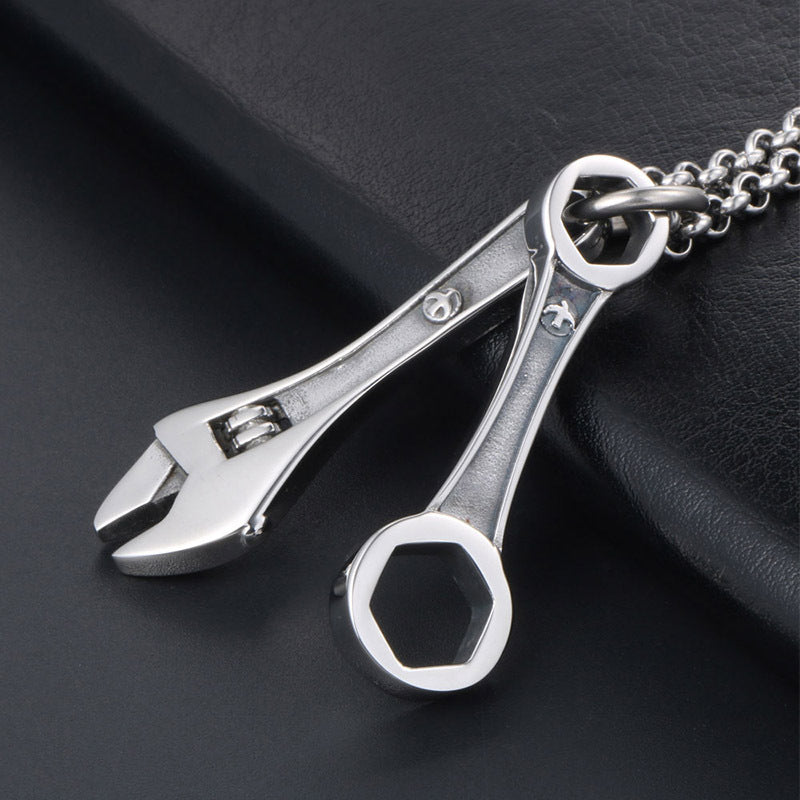 Personalized Titanium Steel Hip-Hop Wrench Pendant Necklace for Trendy Men and Women - Wholesale Collection