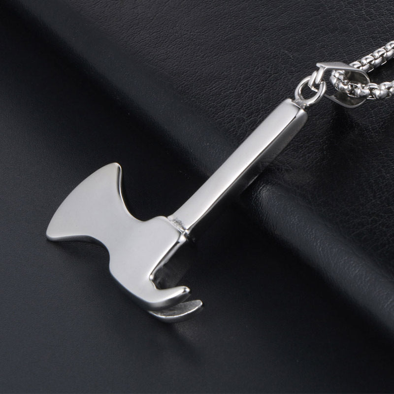 Customizable Titanium Steel Axe Necklace for Men - Inspired by Japanese and Korean Culture