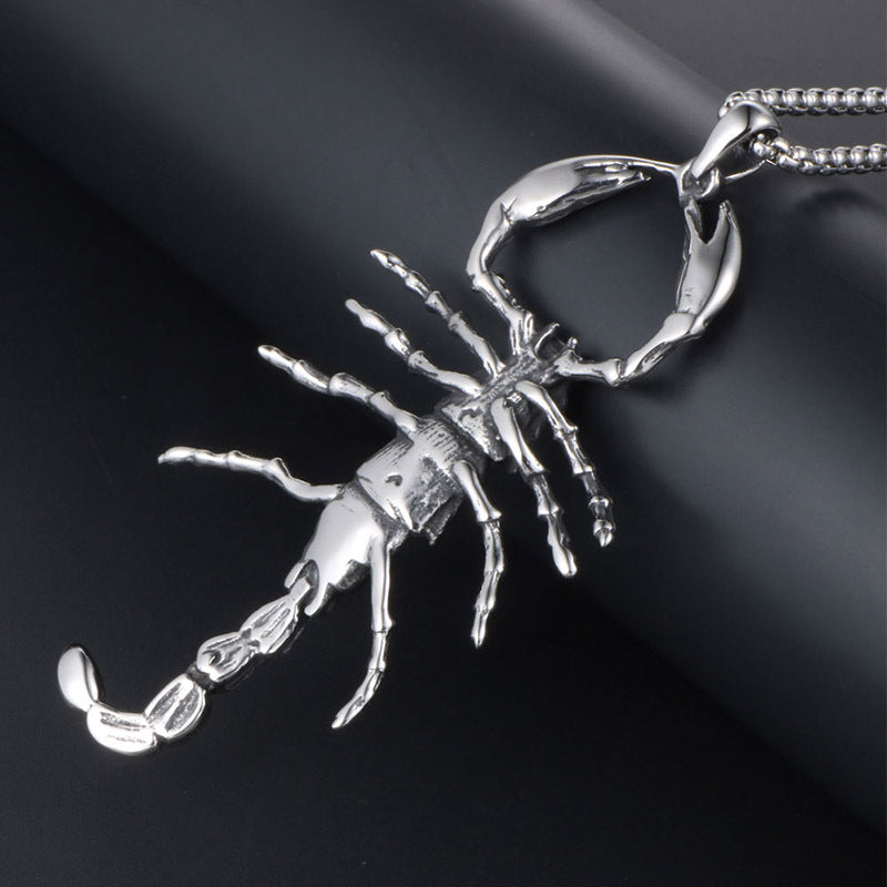 Titanium Steel Scorpion Pendant Necklace - Trendy Rock Accessories for Men