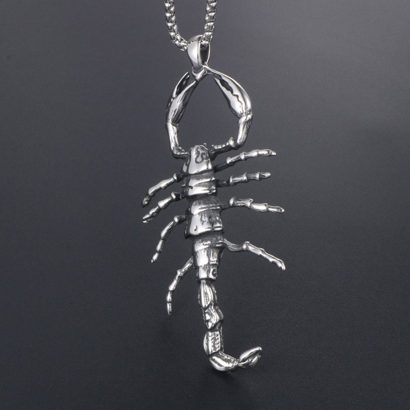 Titanium Steel Scorpion Pendant Necklace - Trendy Rock Accessories for Men