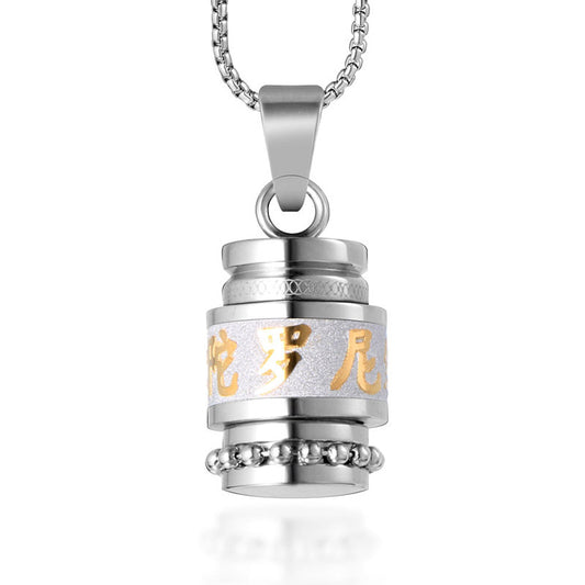 Customizable Titanium Steel Lucky Amulet Pendant Necklace for Men and Women