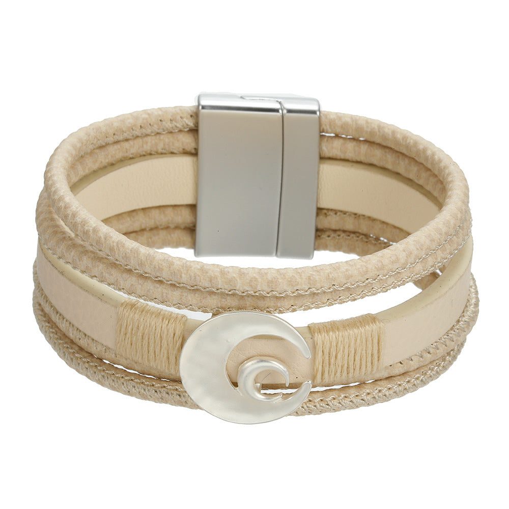 Boho Chic Magnetic Leather Bracelet - Vienna Verve Collection