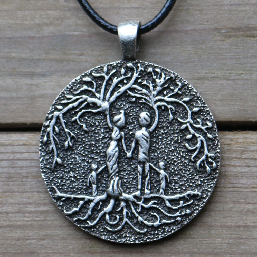 Viking Family Tree Necklace with Pirate Tree of Life Pendant