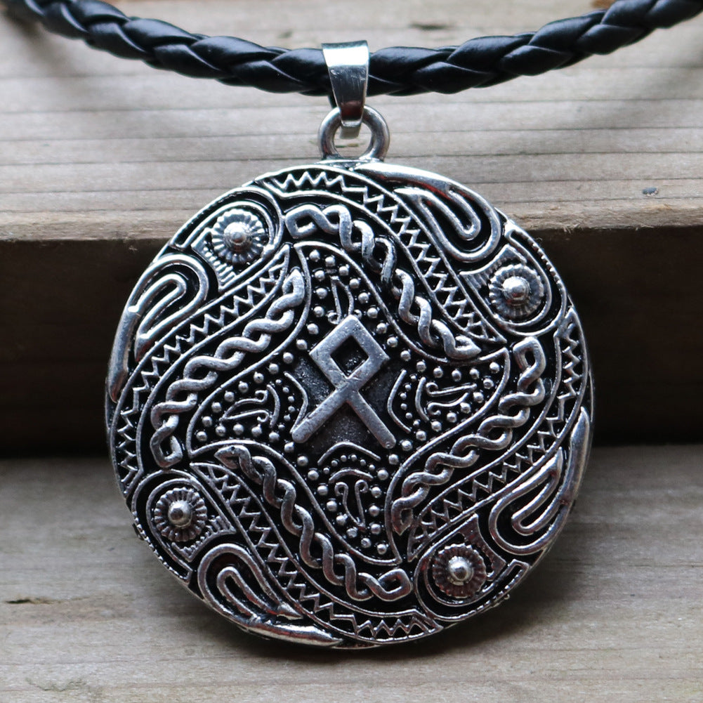 Viking Rune Necklace - Norse Legacy Collection, Metal Pendant for Men