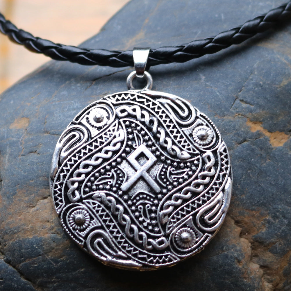 Viking Rune Necklace - Norse Legacy Collection, Metal Pendant for Men