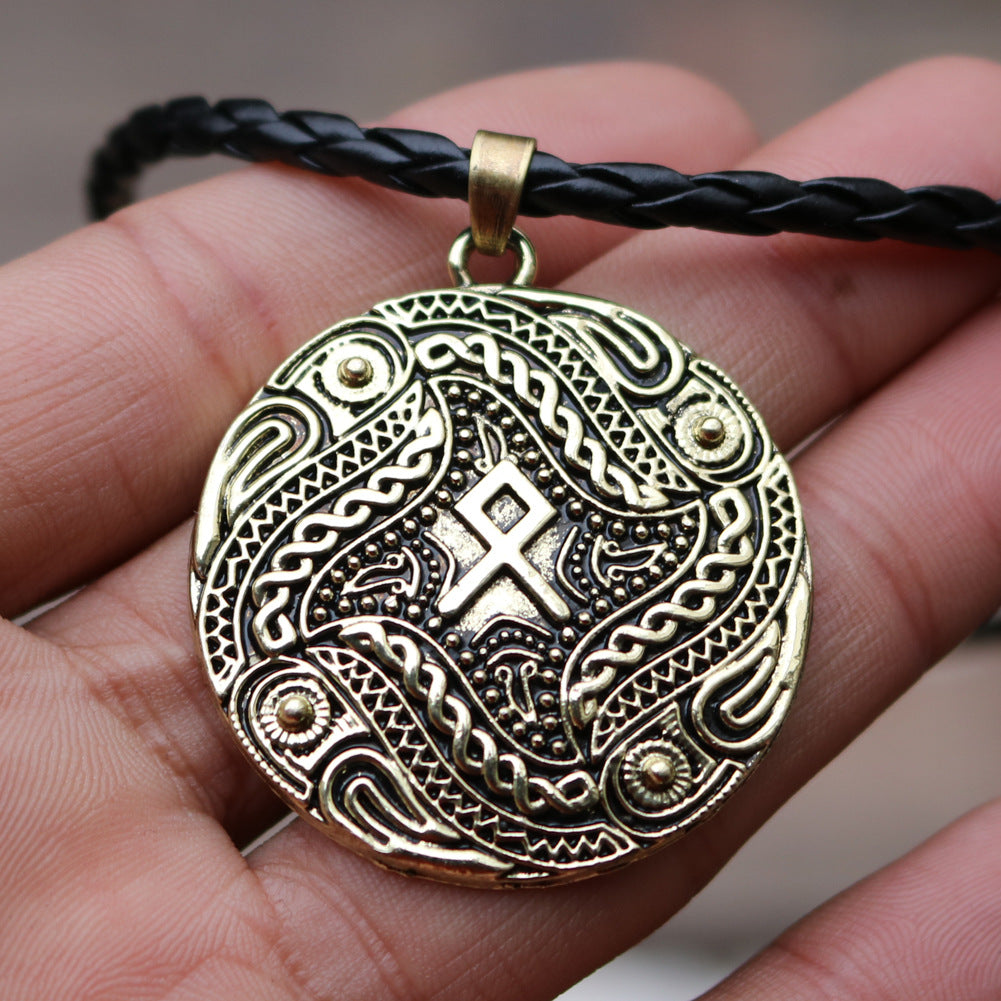 Viking Rune Necklace - Norse Legacy Collection, Metal Pendant for Men