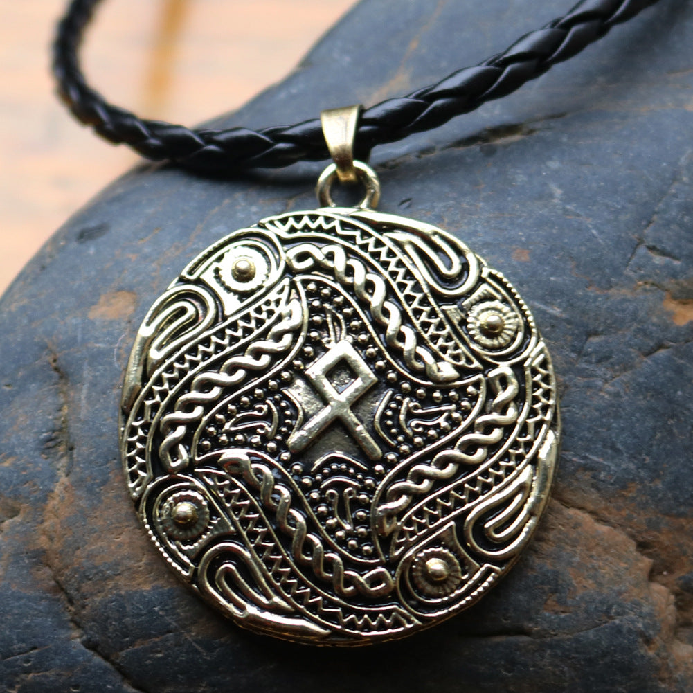 Viking Rune Necklace - Norse Legacy Collection, Metal Pendant for Men