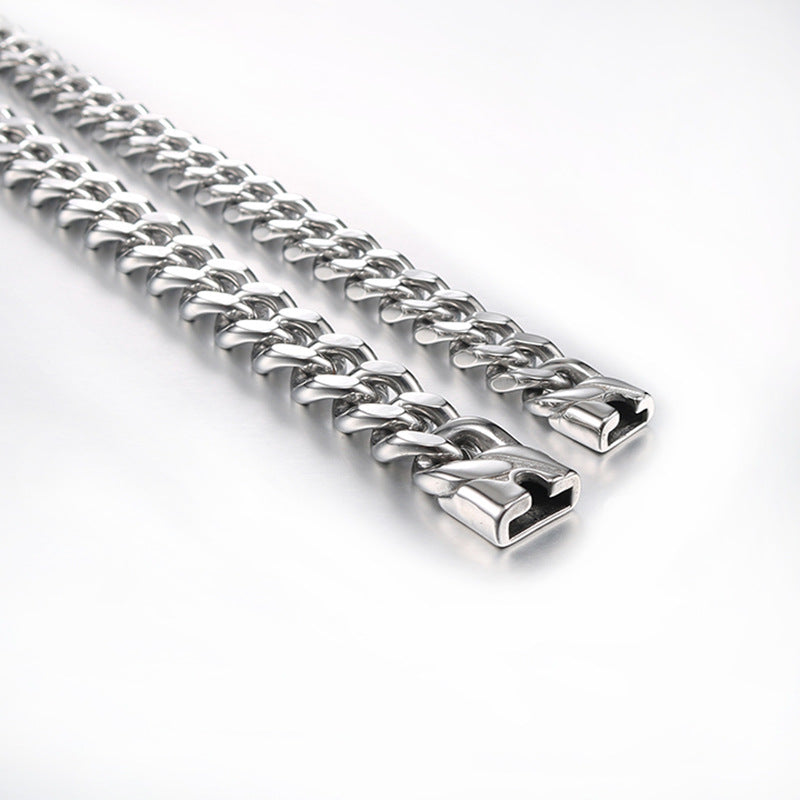 Vintage Titanium Steel Men's Bracelet, Hip-Hop Denim Chain, European and American Punk Jewelry