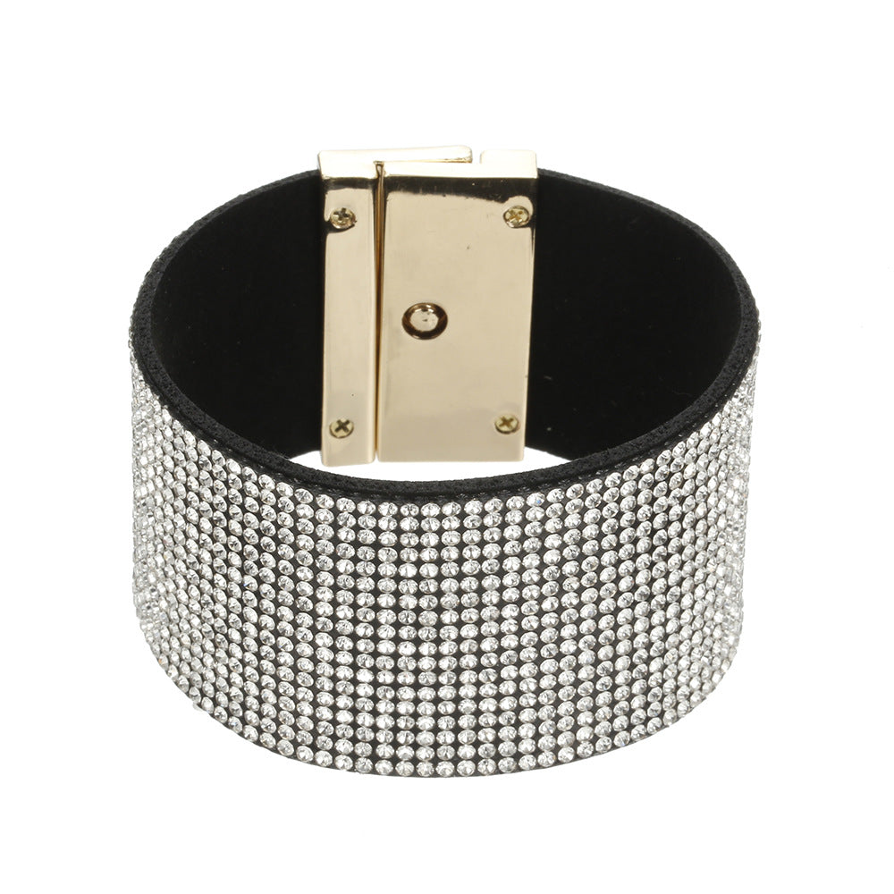 Rhinestone Leather Multi-layer Bracelet - Vienna Verve Collection