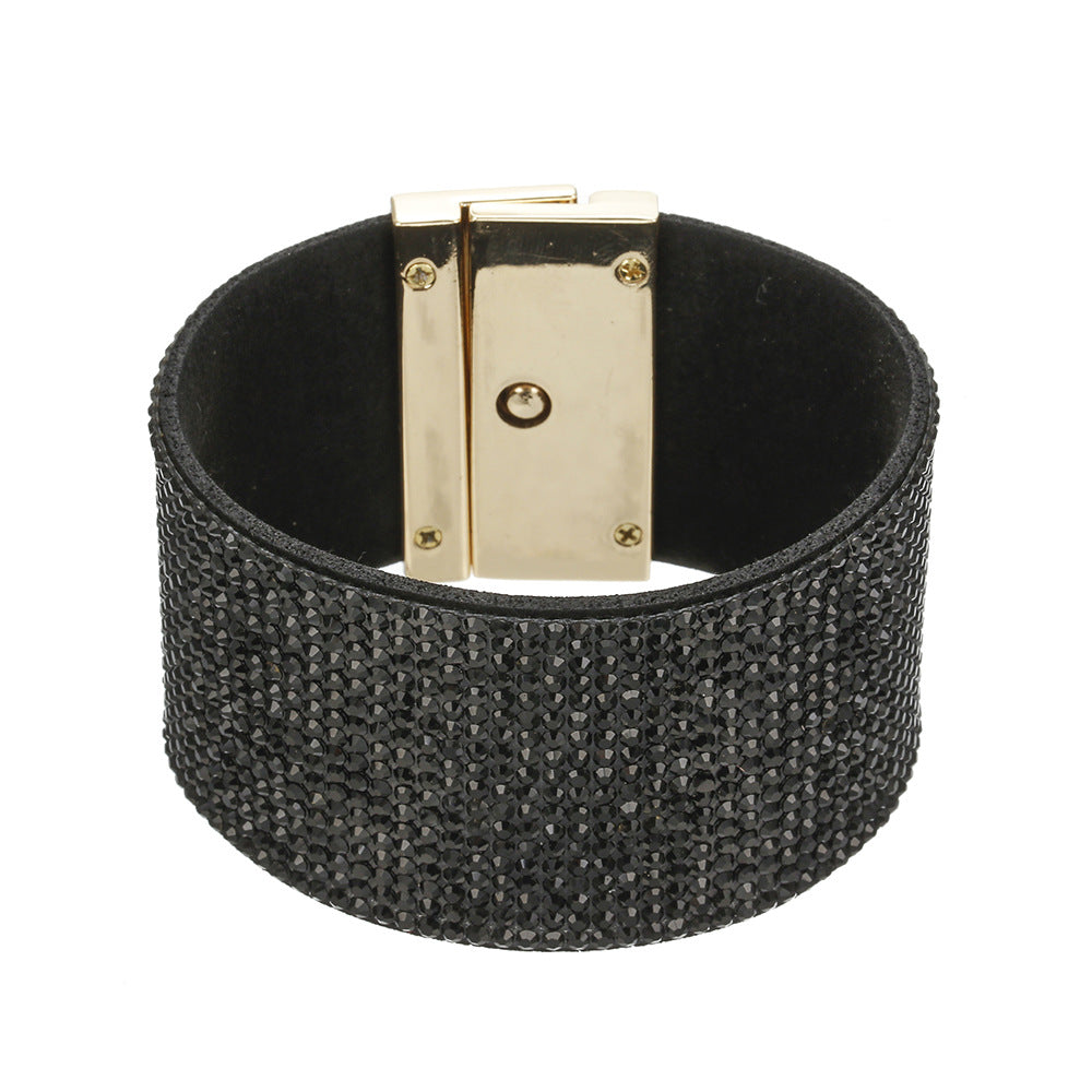 Rhinestone Leather Multi-layer Bracelet - Vienna Verve Collection