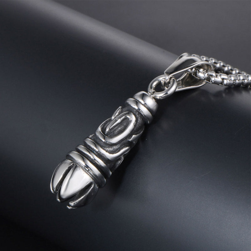 Trendy Titanium Steel Gothic Pendant Necklace for Men and Women