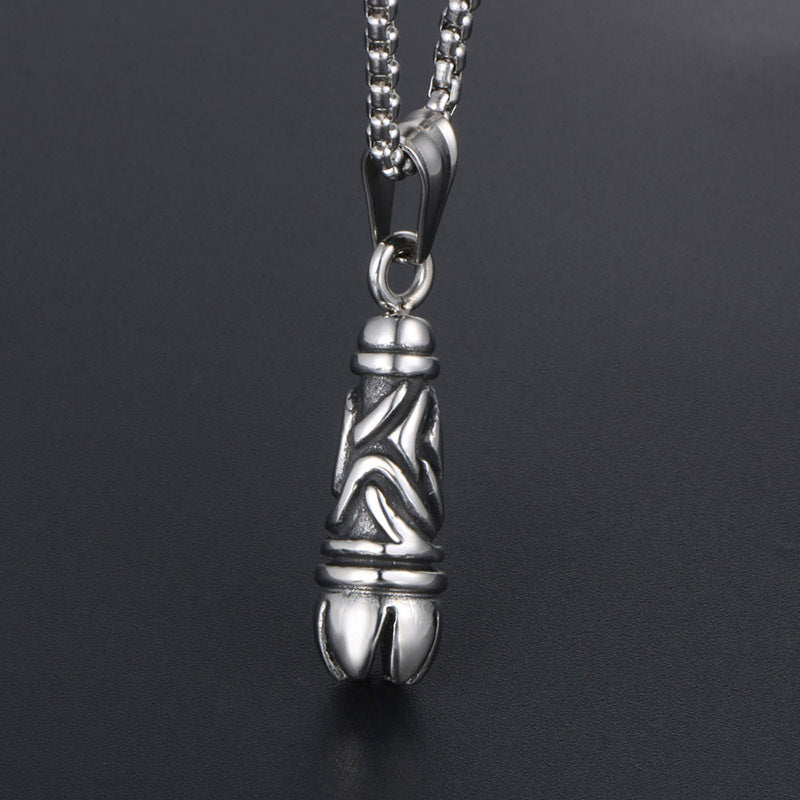 Trendy Titanium Steel Gothic Pendant Necklace for Men and Women