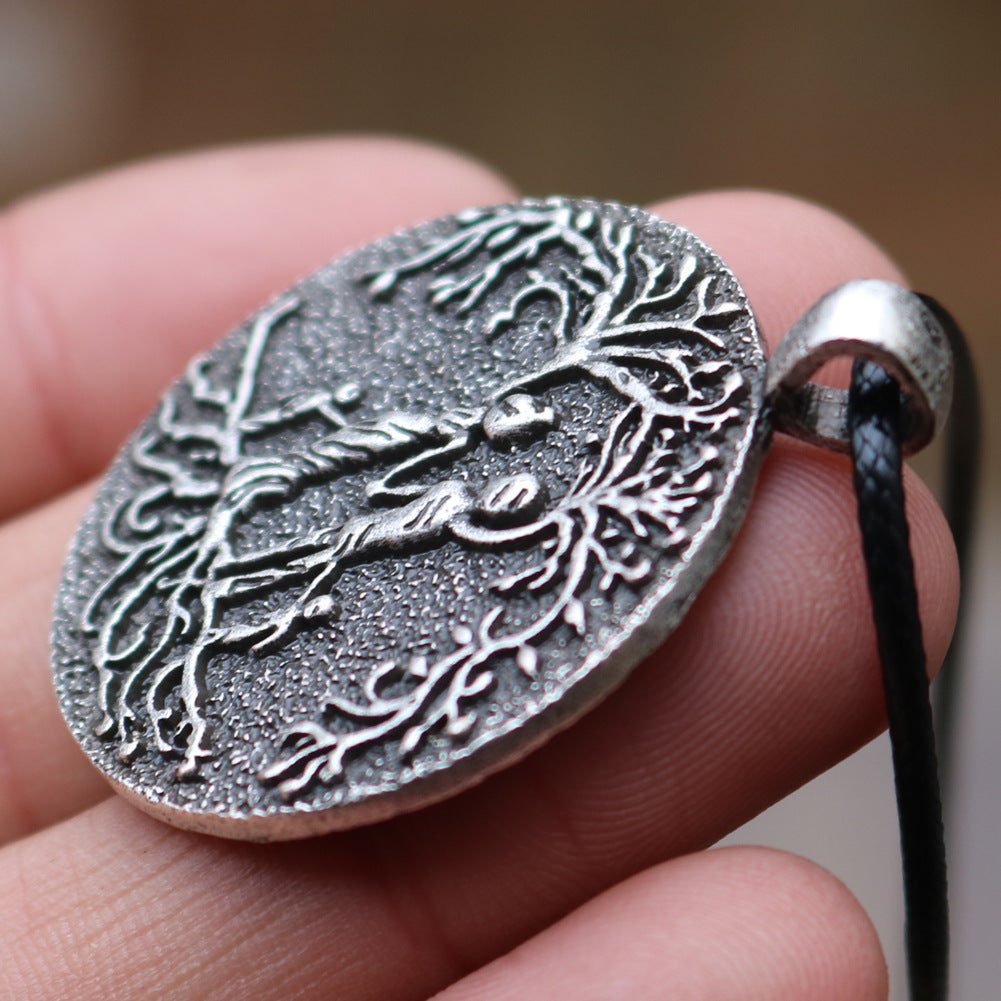 Viking Family Tree Necklace with Pirate Tree of Life Pendant