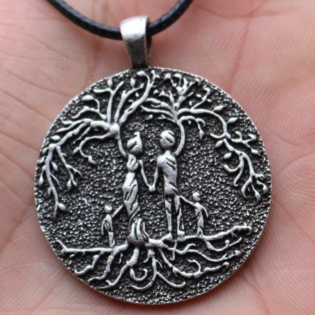 Viking Family Tree Necklace with Pirate Tree of Life Pendant