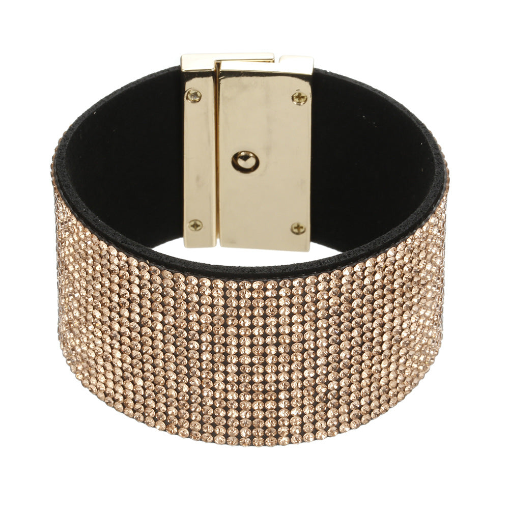 Rhinestone Leather Multi-layer Bracelet - Vienna Verve Collection