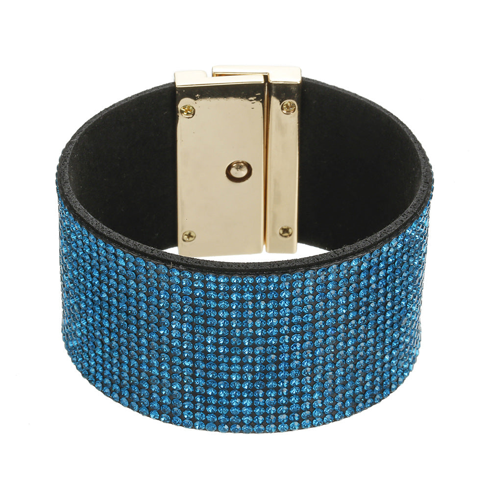 Rhinestone Leather Multi-layer Bracelet - Vienna Verve Collection