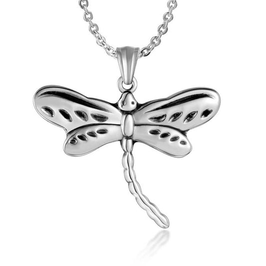 Personalized Titanium Steel Dragonfly Pendant Necklace - Trendy Fashion Jewelry for Men and Women