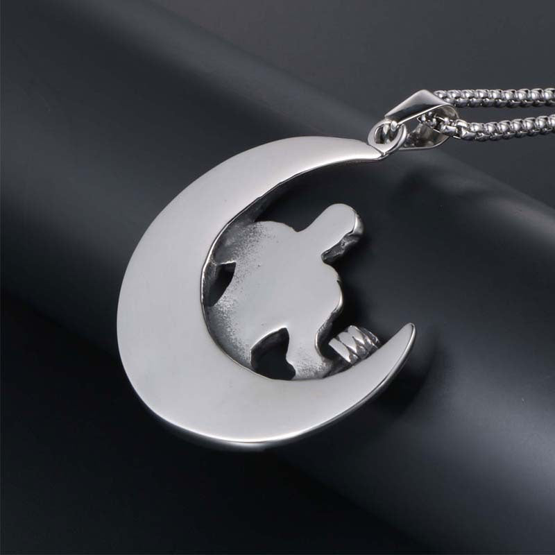 Custom Titanium Steel Hercules Weightlifting Pendant Necklace for Men - Korean Style Wholesale