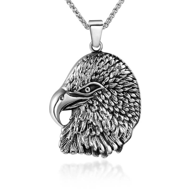 Custom Eagle Head Pendant Necklace for Men - Stylish Titanium Steel Jewelry