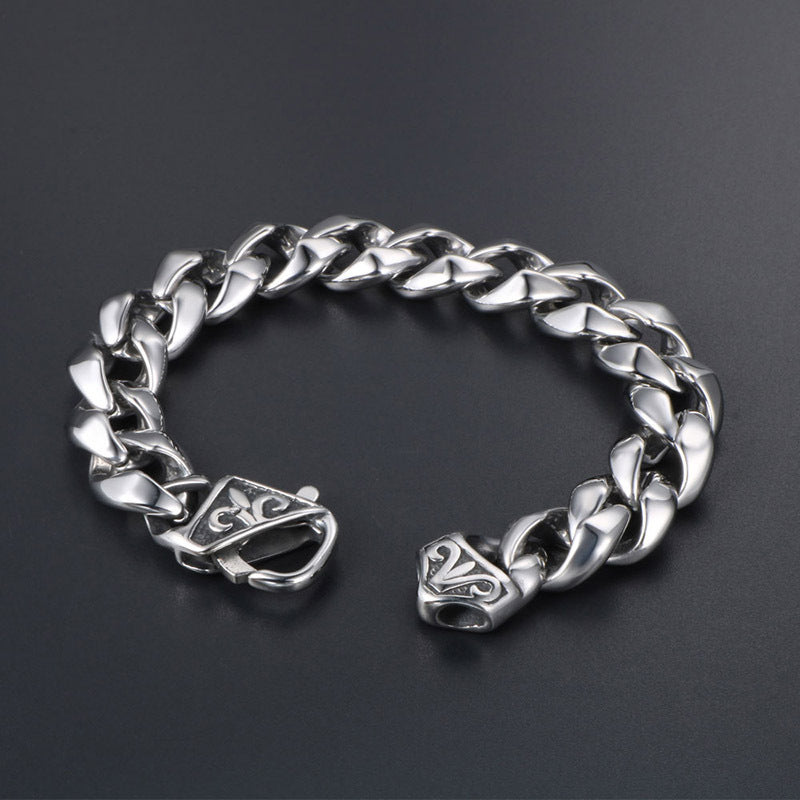 Trendy Men's Titanium Steel Bracelet - Bold Hip-Hop Style Accessory