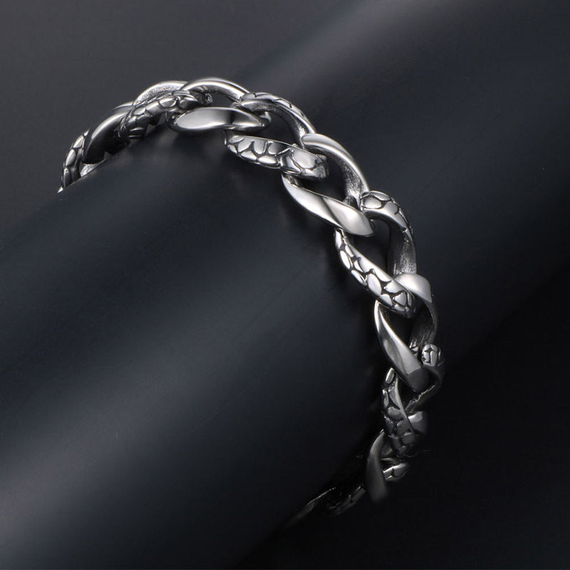 Gothic Snake Design Titanium Steel Men's Bracelet - Vintage Wholesale Jewelry