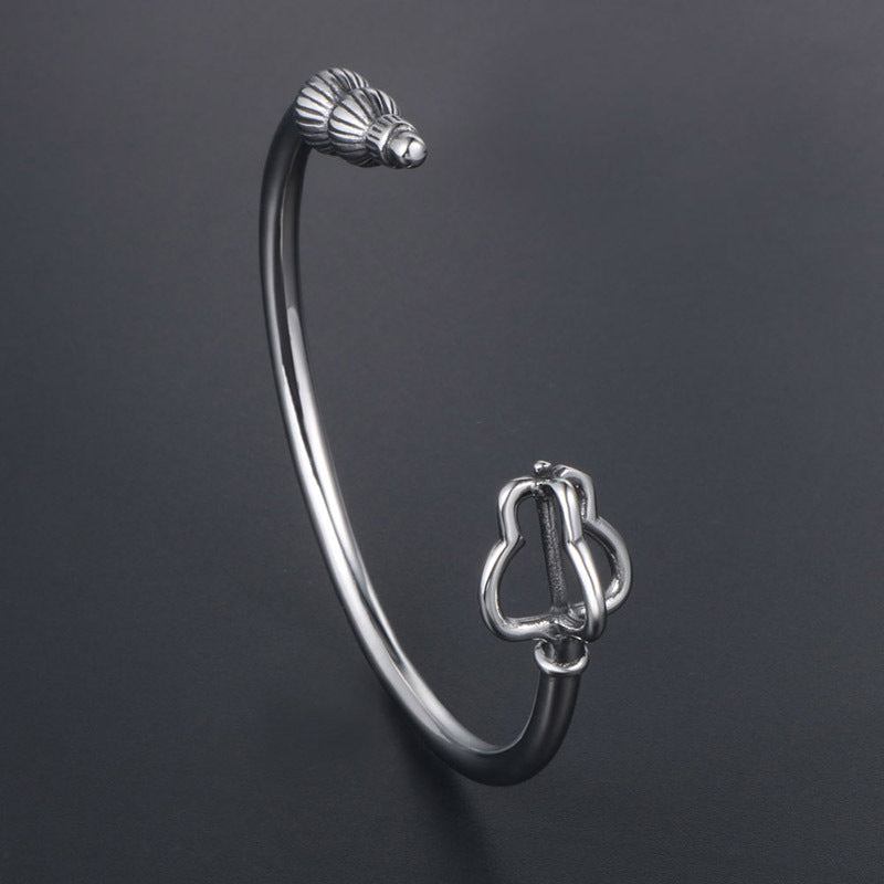 Retro-Inspired Titanium Steel Bracelet with Tang Seng Scepter Design for Everyone