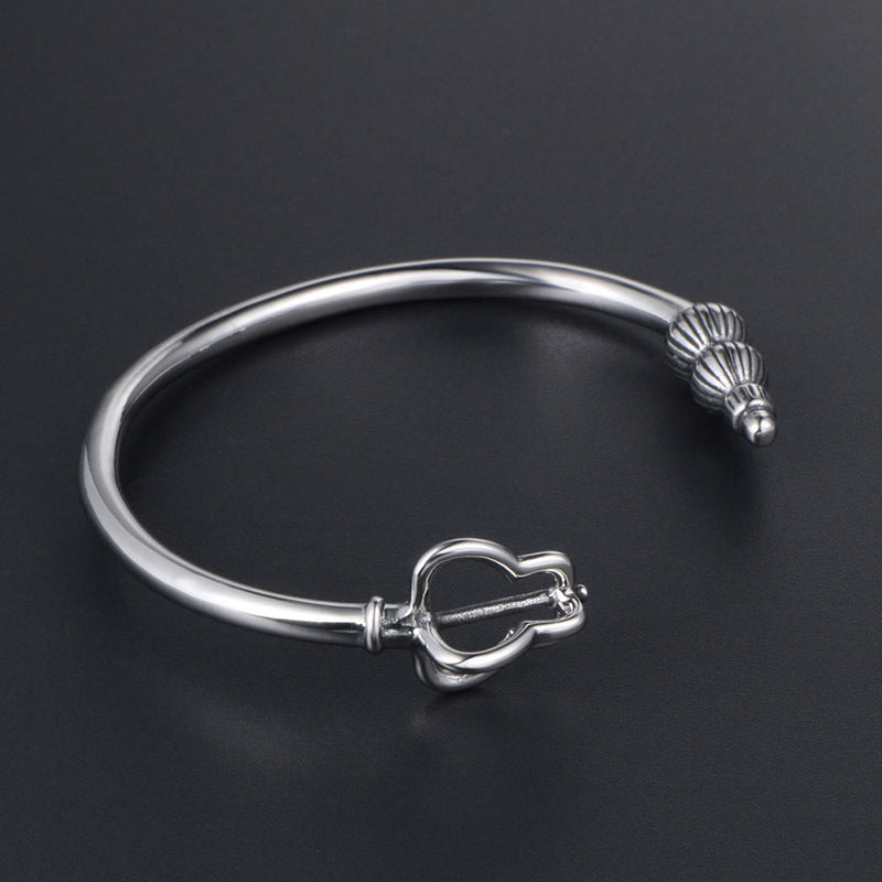 Retro-Inspired Titanium Steel Bracelet with Tang Seng Scepter Design for Everyone