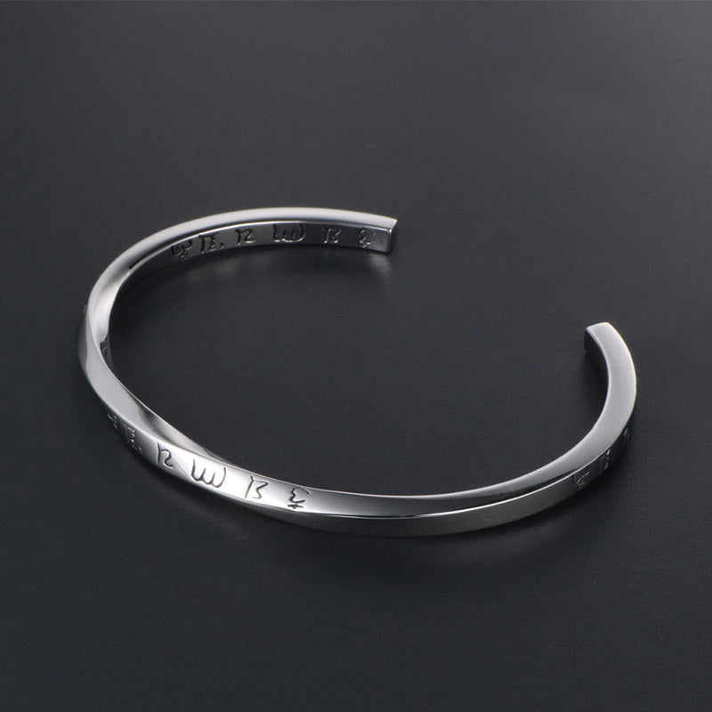 Men's Vintage Titanium Steel Six-Character Mantra Bracelet - Wholesale Factory Direct