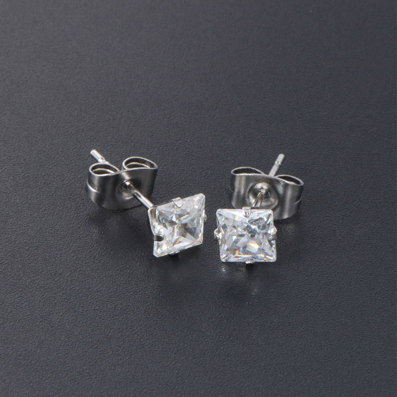 Elegant Zircon-Studded Titanium Steel Earrings for Women - Perfect Everyday Accessory