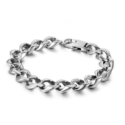 Sleek Customizable Titanium Steel Men's Bracelet - Trendy Jewelry Wholesale