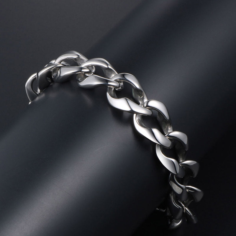 Sleek Customizable Titanium Steel Men's Bracelet - Trendy Jewelry Wholesale