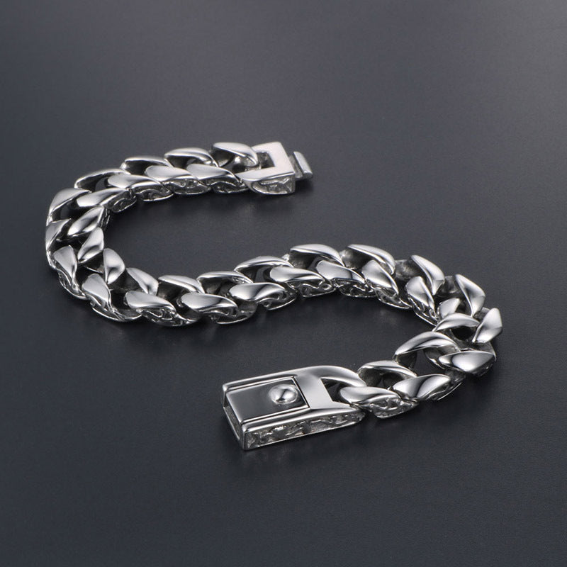 Sleek Titanium Steel Men's Casting Bracelet - Effortless Style by Planderful