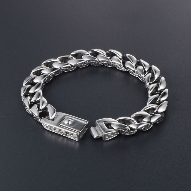 Sleek Titanium Steel Men's Casting Bracelet - Effortless Style by Planderful