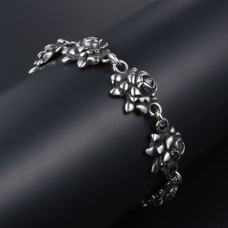 Retro Old Rose Personalized Titanium Steel Bracelet for Fashion-Forward Individuals