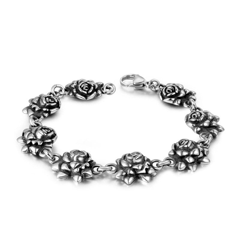 Retro Old Rose Personalized Titanium Steel Bracelet for Fashion-Forward Individuals