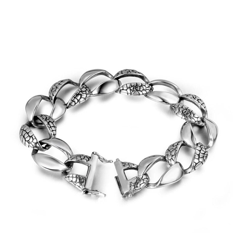 Bold Rock-Inspired Men's Snake Design Bracelet - Titanium Steel Fashion Jewelry