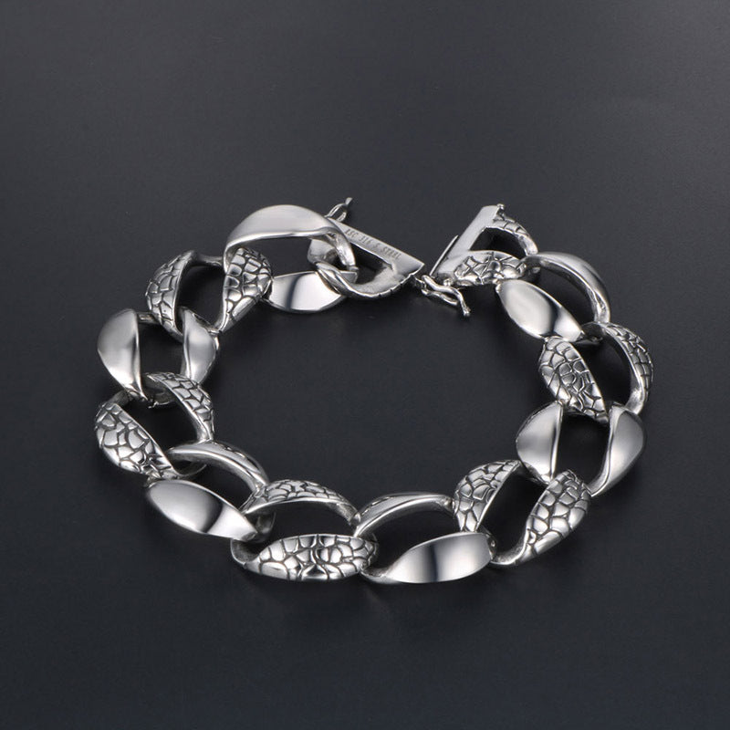 Bold Rock-Inspired Men's Snake Design Bracelet - Titanium Steel Fashion Jewelry