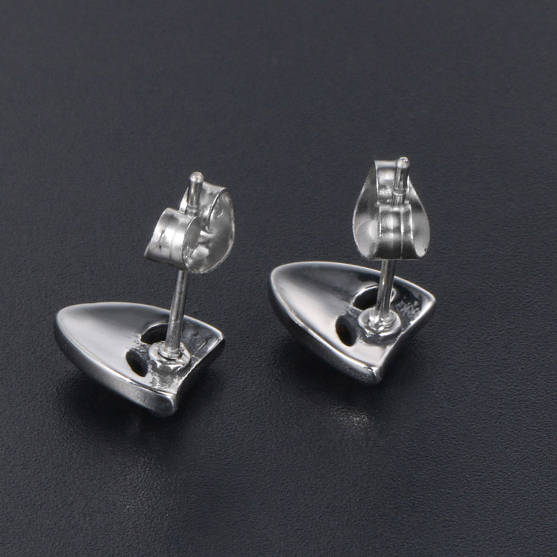 Personalized Retro Mask Titanium Steel Stud Earrings for Unisex - Trendy Wholesale Fashion Accessory