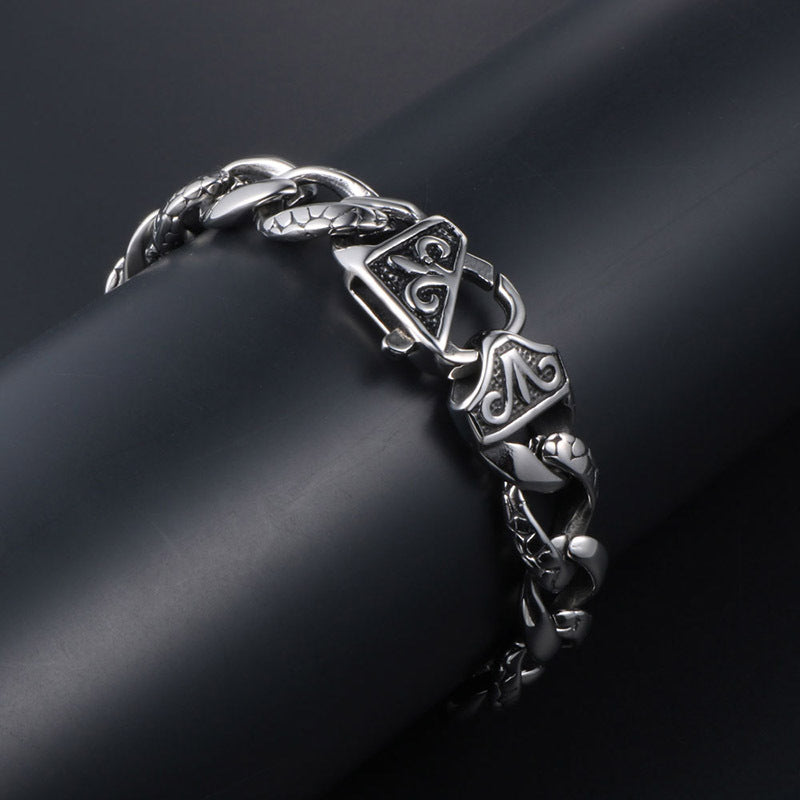 Gothic Snake Pattern Unisex Titanium Steel Bracelet for Bold Fashion Statements