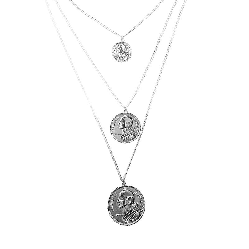 Golden Coin Pendant Layered Necklace - Vienna Verve Collection