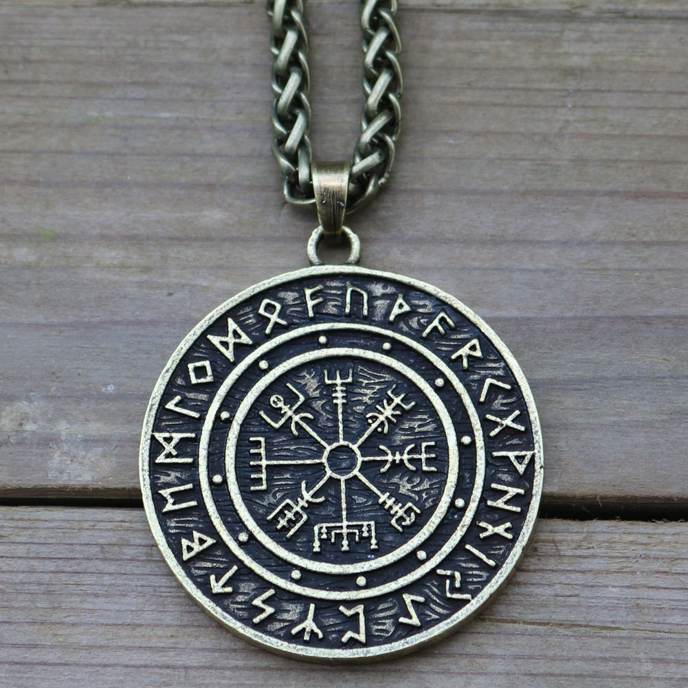 Viking Compass Rune Pendant Necklace - Norse Legacy Collection