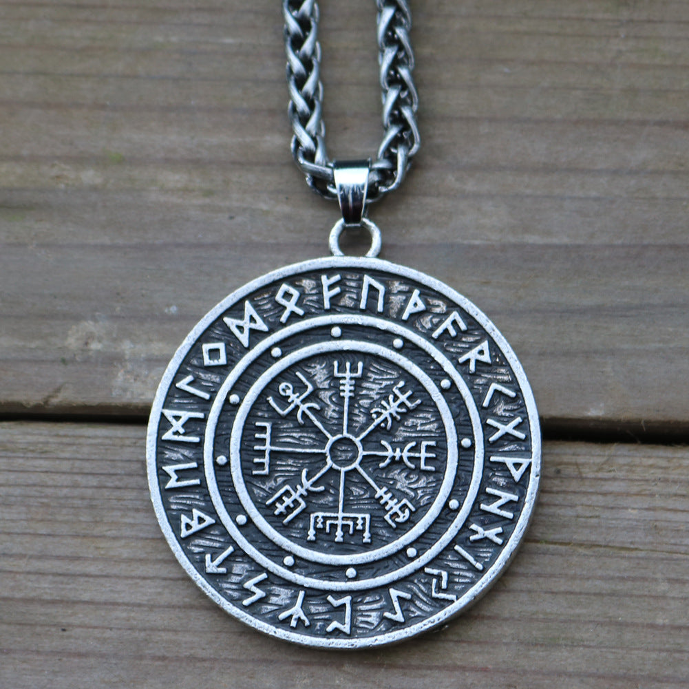 Viking Compass Rune Pendant Necklace - Norse Legacy Collection