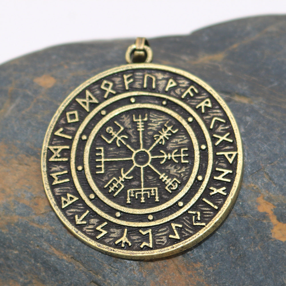 Viking Compass Rune Pendant Necklace - Norse Legacy Collection