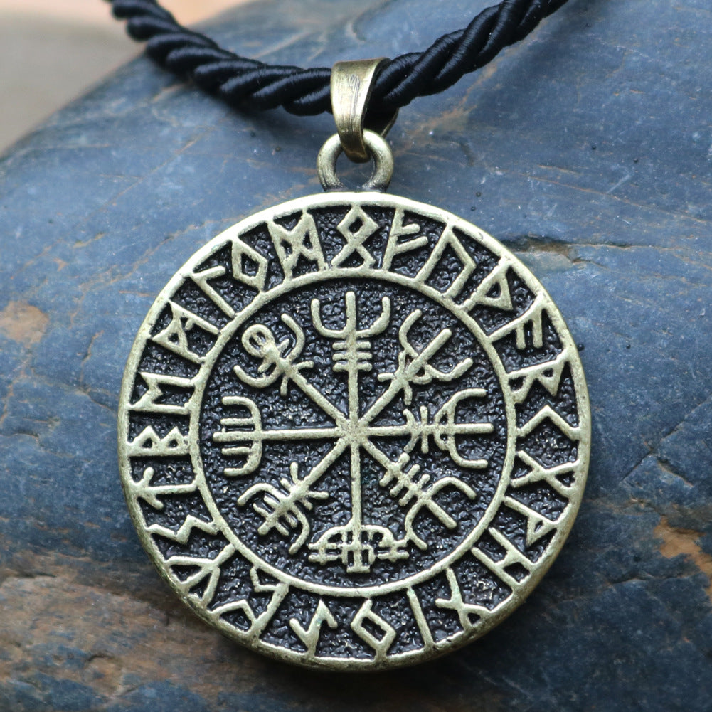 Viking Compass Rune Necklace - Norse Legacy Collection - Men's Metal Pendant