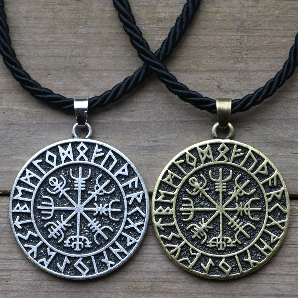 Viking Compass Rune Necklace - Norse Legacy Collection - Men's Metal Pendant