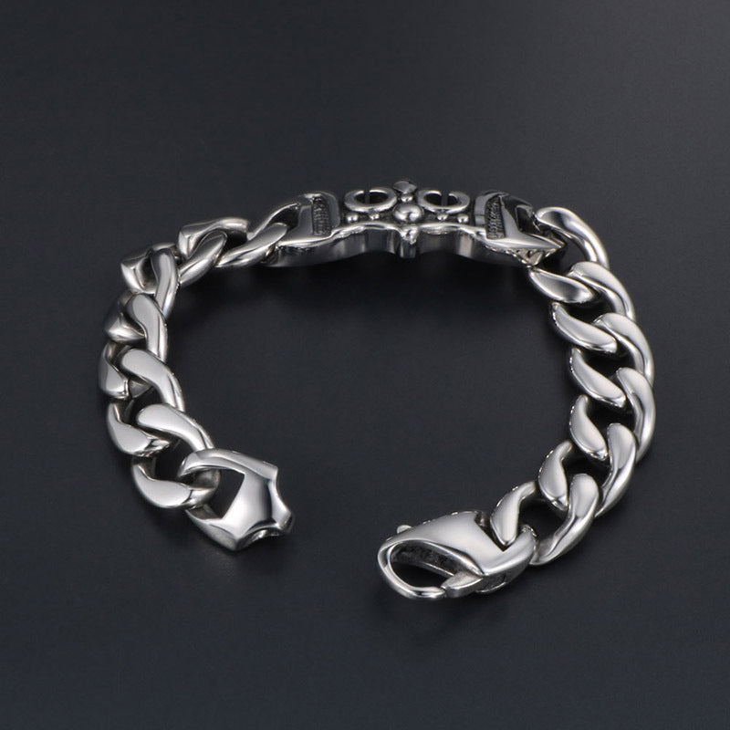 Customizable Titanium Steel Couple's Bracelets - Elegant Unisex Stainless Steel Jewelry Set