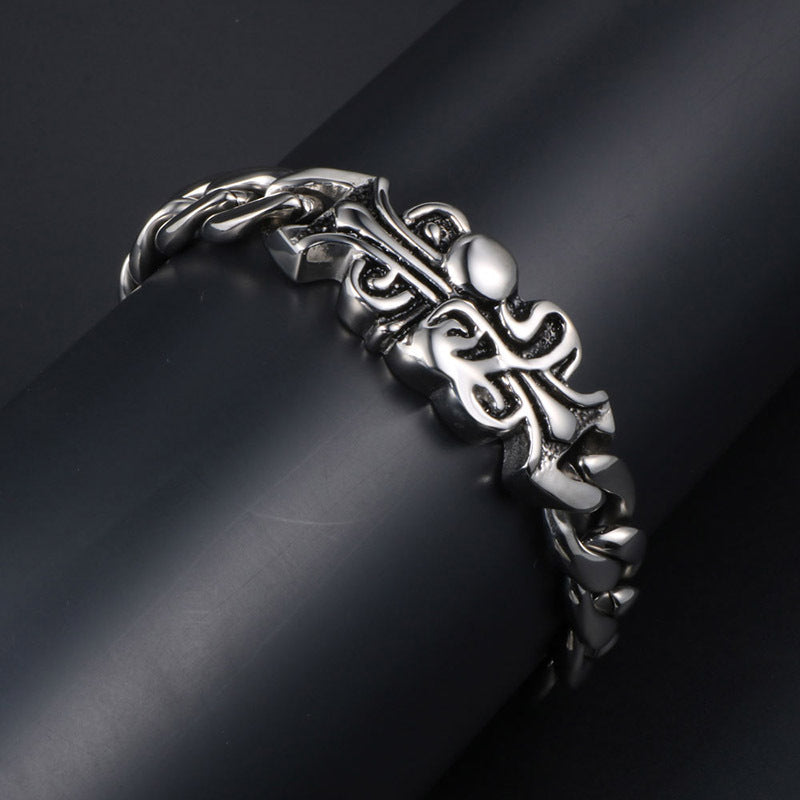 Edgy Men's Titanium Steel Master's Sun Bracelet - Wholesale Punk Rock Jewelry