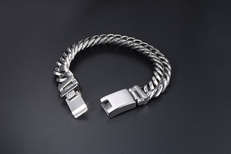 Stainless Steel Casting Bracelet for Men - Stylish Accessory with Rugged Charm